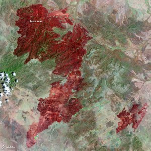 Fire damage from space